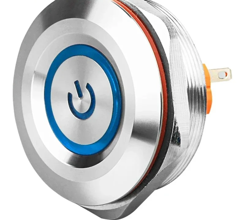 40A series metal button switch with self resetting self-locking option 1NO1NC/2NO2NC with light