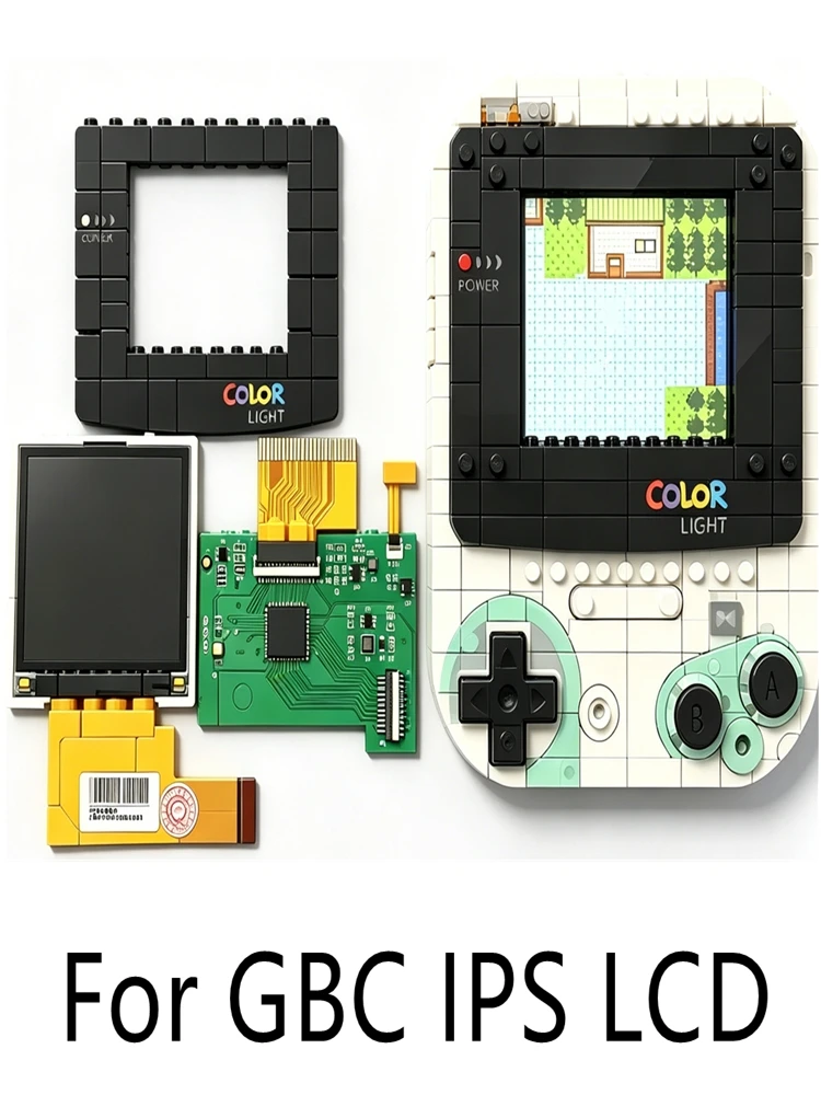 2.2-calowy ekran LCD o wysokiej jasności do Game Boy Color GBC, Plug and Play, bez lutowania, bez cięcia obudowy, mod do wymiany wyświetlacza. — zdjęcie produktu 7