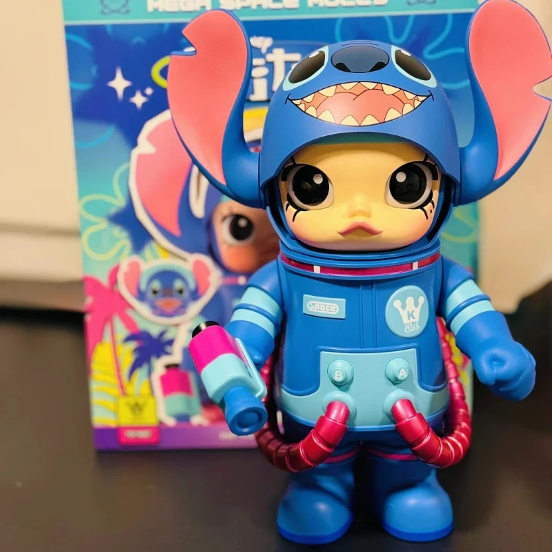 Genuine POP MART MEGA SPACE MOLLY 400% Stitch Series Blind Box Ornament Anime Figurines Collections Christmas Gifts