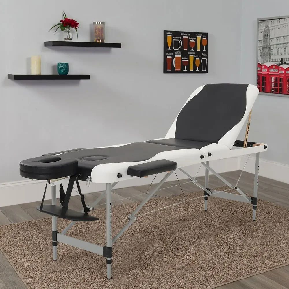

Customizable Black Leather Upholstered Adjustable Massage Bed