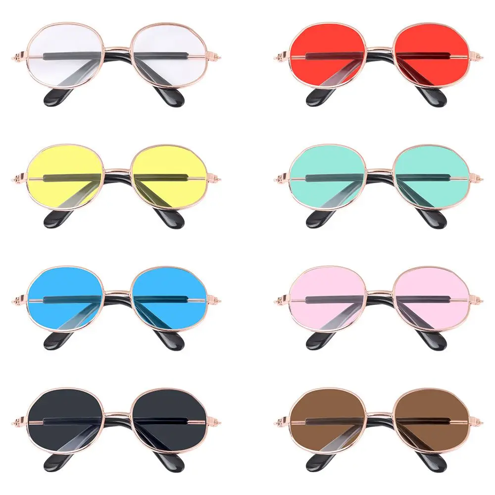 8.5cm Doll Sunglasses Metal Frame Glasses Lovely Eyewear Eyeglasses For Blythe Doll Accessories Plush Doll Glasses Accessories