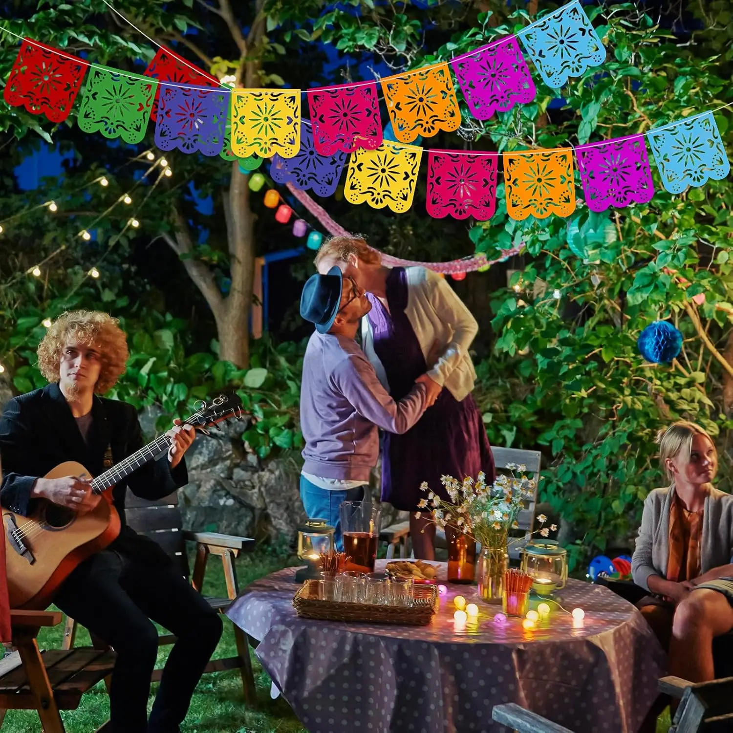 Mexikanische Partydekorationen Banner, Bunte Día De Los Muertos Papel Picado Banner, Karneval Geburtstag Babyparty Party Dekor – Detail 4