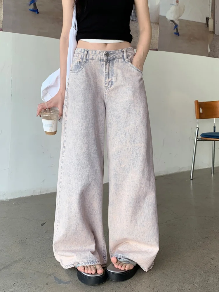 

Trashy Y2K 2000S потертые синие прямые мешковатые джинсы для женщин 90-х годов винтажная одежда широкие повседневные женские джинсовые брюки