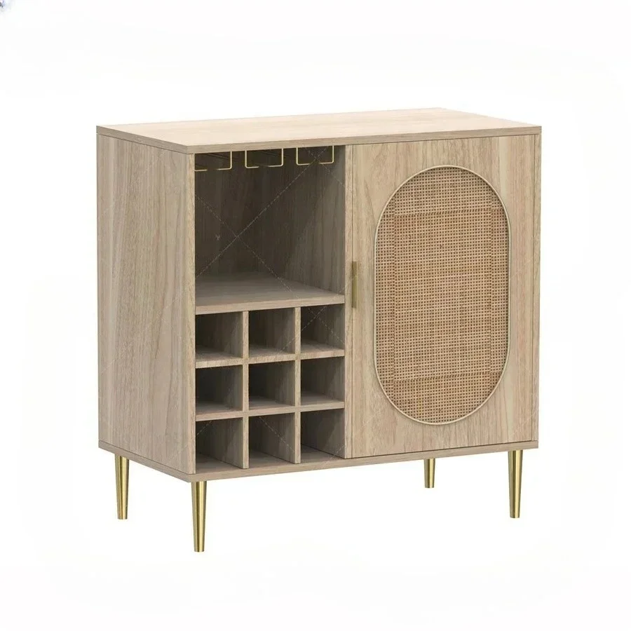 Home rattan furniture big wooden sideboard cabinet buffet cabinet rattan sideboard
