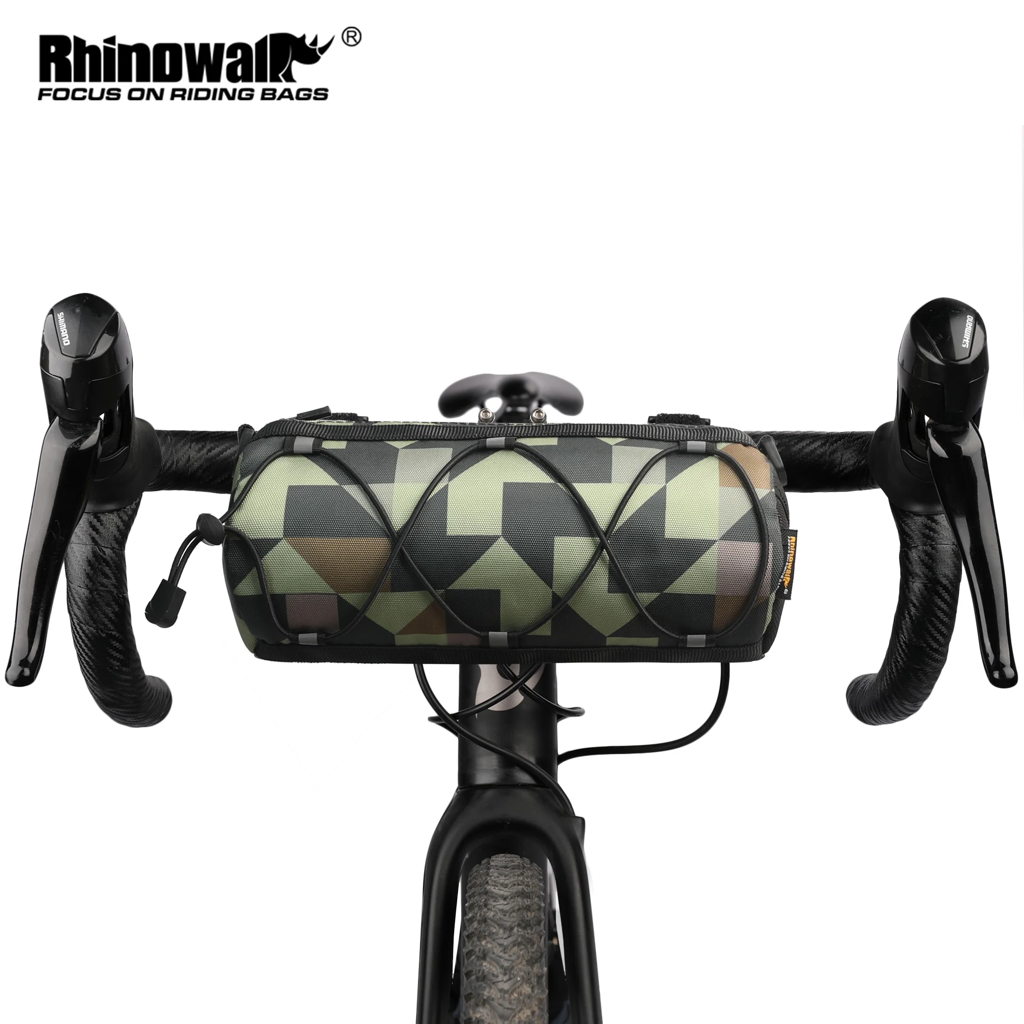 Rhinowalk Bike Bag Portable Handlebar Pannier Multi-purpose Large Capacity MTB Road Cycling Frame Tube Roll Bag Elastic Band