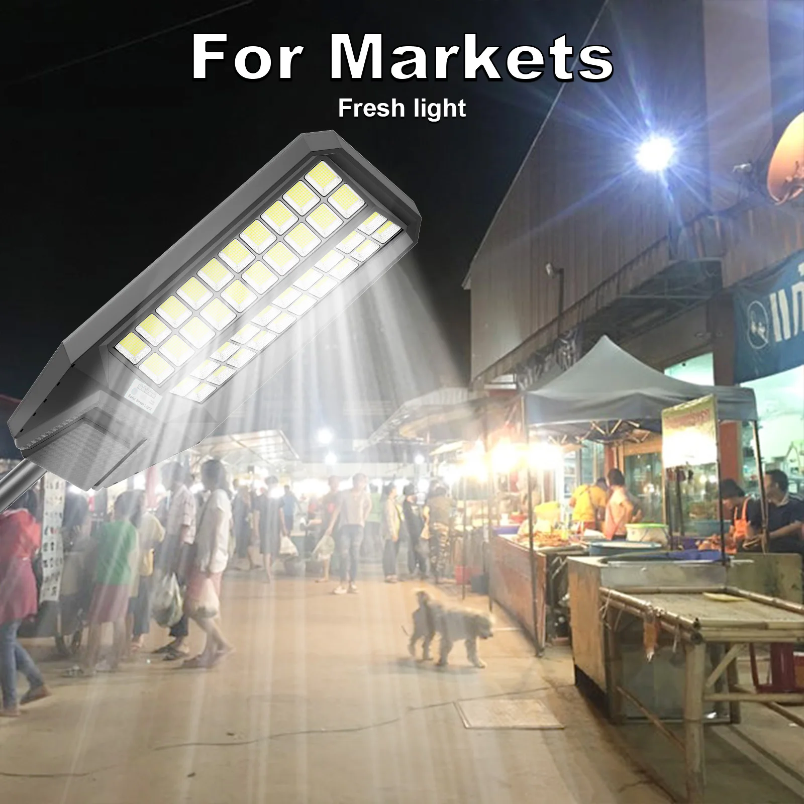 3Pack-6000W High Translucent Glass Mask, Zero Electricity Cost Solar Street Light - Stays On All Night, Motion Sensor, Remote Co