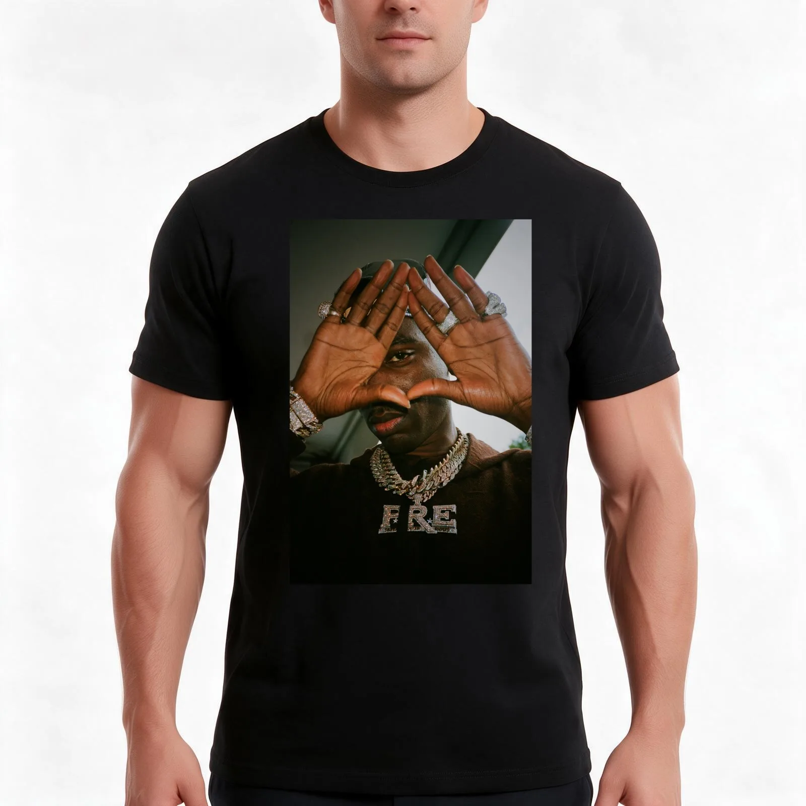 Young Dolph RIP T-Shirt, Summer Casual Cotton Tee, Oversized Streetwear Tops, Vintage Graphic Print, Loose Fit Short Sleeve