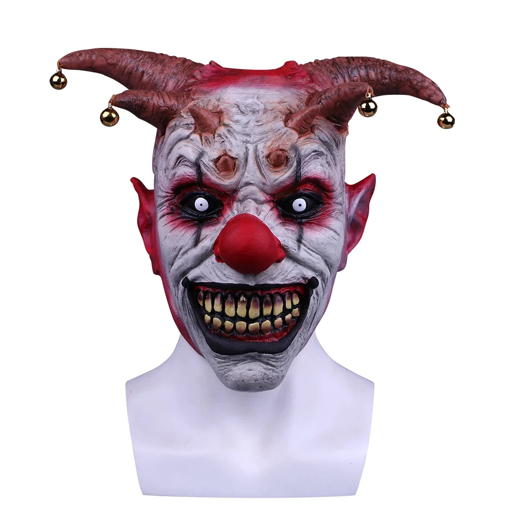 

Jingle Jangle The Clown Horror Latex Halloween Scary Head Mask Adult Full Face Mask Cosplay Party Prop