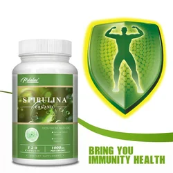 Organic Spirulina Capsules - Green Superfood - Heart Support, Cardiovascular, Eye & Brain Health