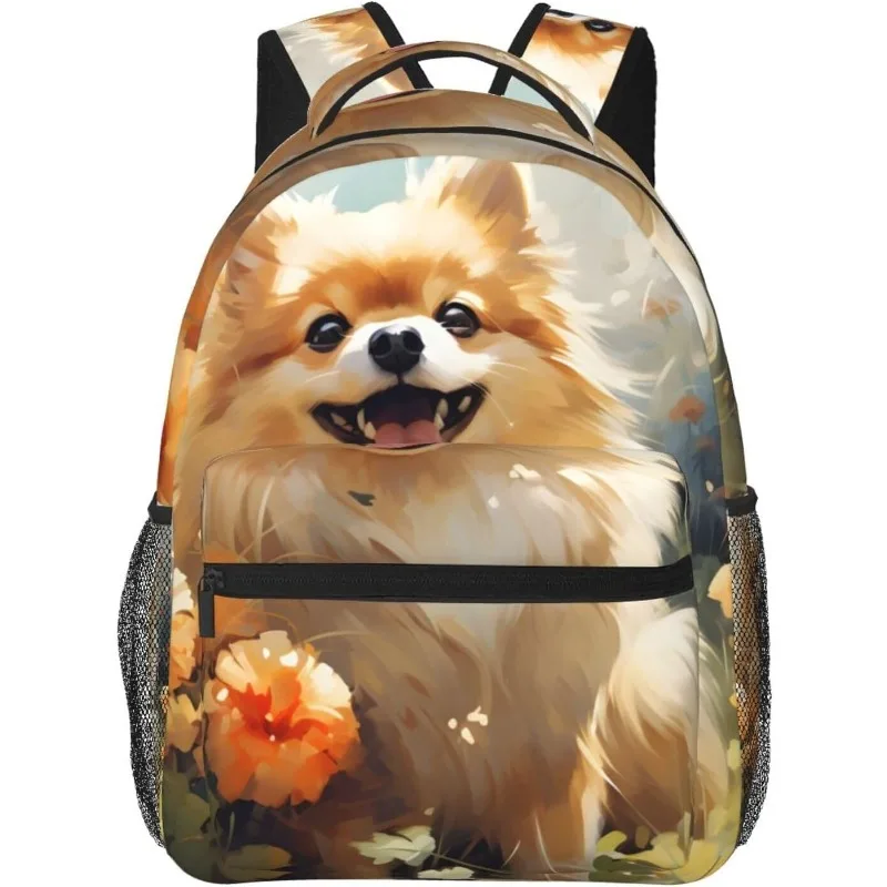 

laptop bag back to school Funny Pomeranian Dogs Lightweight Laptop Backpack Lightweight Multipurpose Travel Casual Daypack Unise