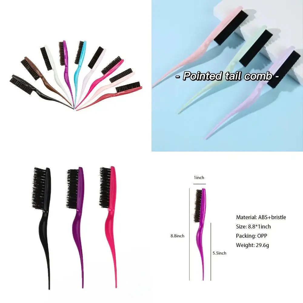 

Professional Handle Triplex Comb with Row Brush Bristles for Salon Hairbrush with Pointed Tail