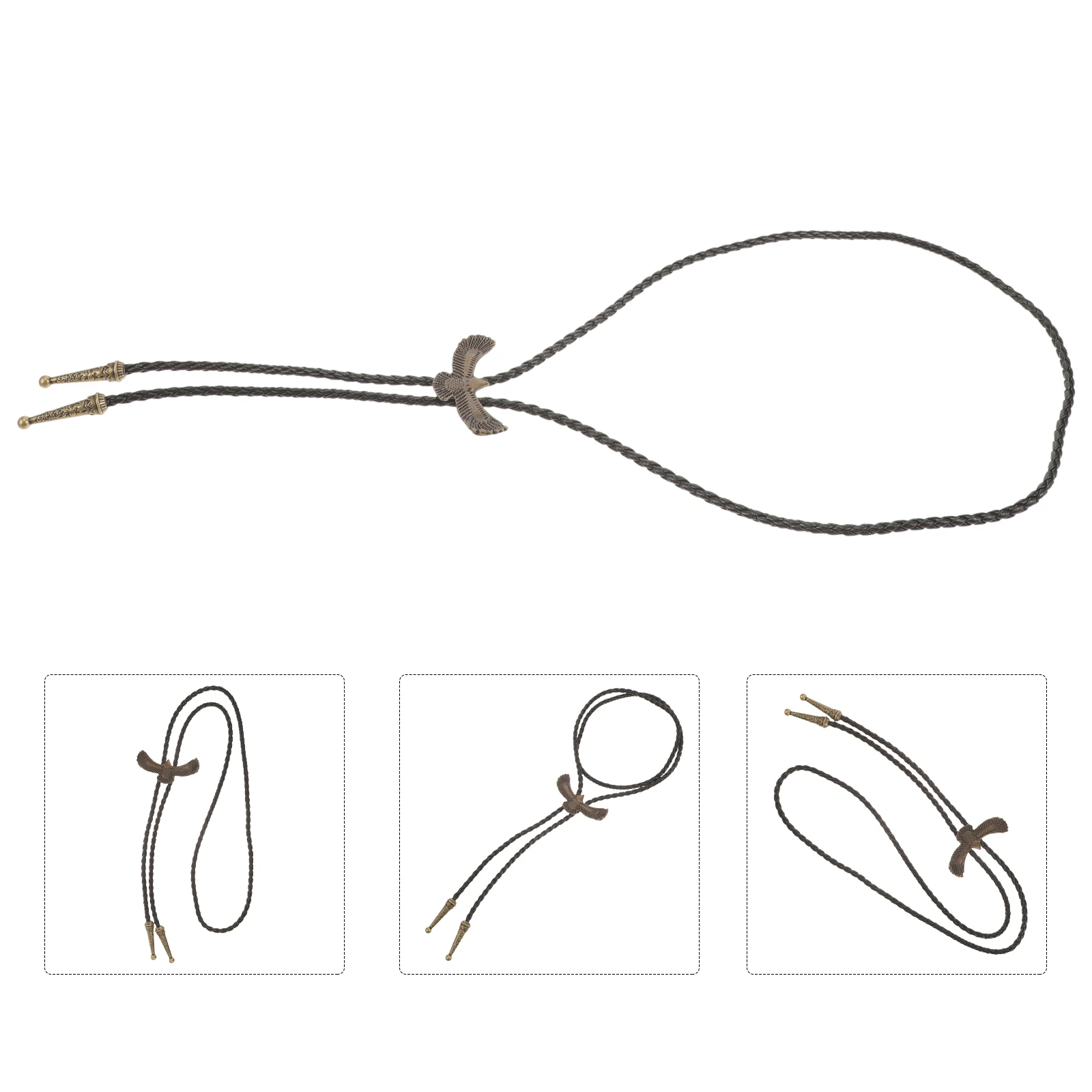 Chain Metal Adjustable Bolo Tie Men Necklaces Eagle Decor Rope Western Style Retro Necklace