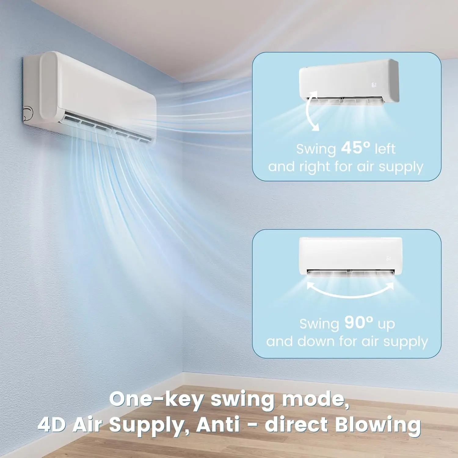 24000BTU Mini AC Split-System, 21 SEER2 Ductless Air Conditioner w/Pre-Charged Condenser, White (24000BTU, 220V, 21 SEER2-WIFI)