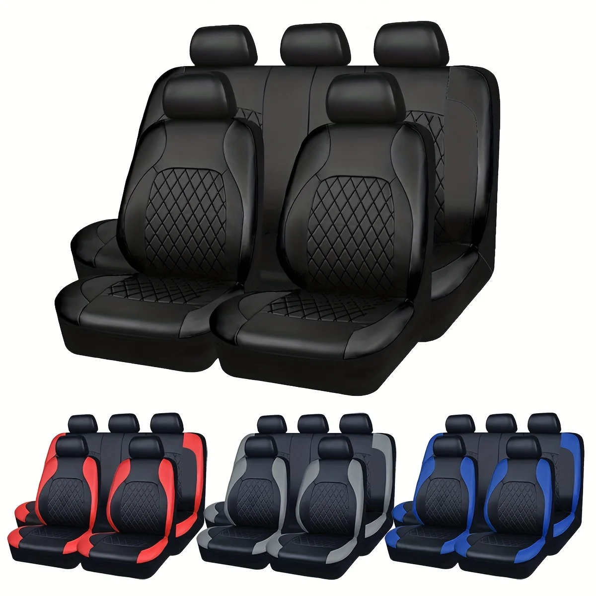 Luxury PU Leather Car Seat Cover Set Full Coverage Anti-Scratch Fits Sedan/SUV/Truck  Universal Protection Easy Installati amagi