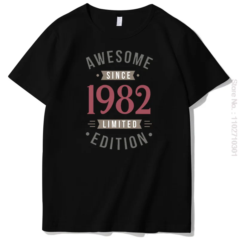 Awesome Since 1982 Birthday Gift T-shirt Graphic T Shirts Oversized men\'s Short Sleeve t-shirt Tee Top Summer Mens Clothes