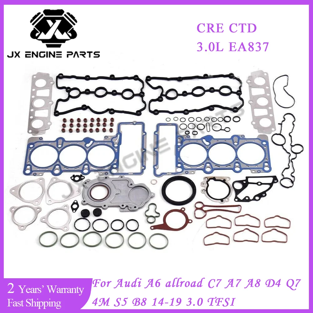 EA837 CRE CTD Engine Rebuild Kit Head Full Gasket Set For Audi 3.0 A6 allroad C7 A7 A8 D4 Q7 4M S5 B8 14-19 3.0 TFSI 3.0 3.0T
