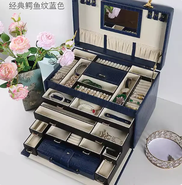Password lock jewelry storage box box large-capacity high-grade ring gold multi-layer high-grade jewelry hand jewelry box