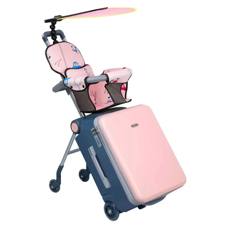 Expandable Luggage with Spinner Wheels,Large Suitcases with Child Seat Design,20 inch Hardside Carry on Luggage for Travel