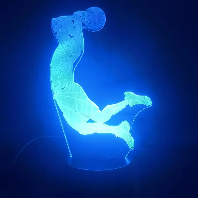 3D Basketball Sports Night Lamp, Nightlight com Controle Remoto, Decoração de Mesa, Presente para Adolescentes, Crianças, Amigos, 7 Cores, 16 Cores