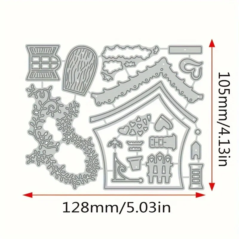 2024 New Ice Cream House Metal Cutting Die for Scrapbooking Decoration Handmade Stencil DIY Card Make Mould Model Craft Kid Gift