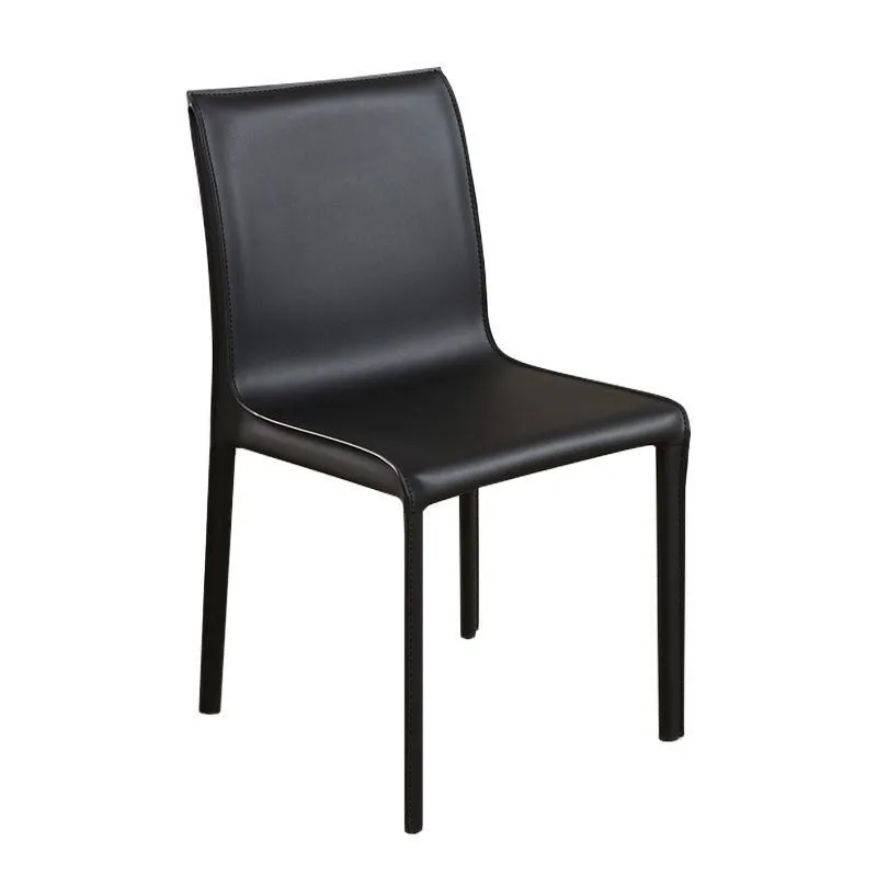 Saddle leather European dining chair, desk chair restaurant simple model room hotel back chair