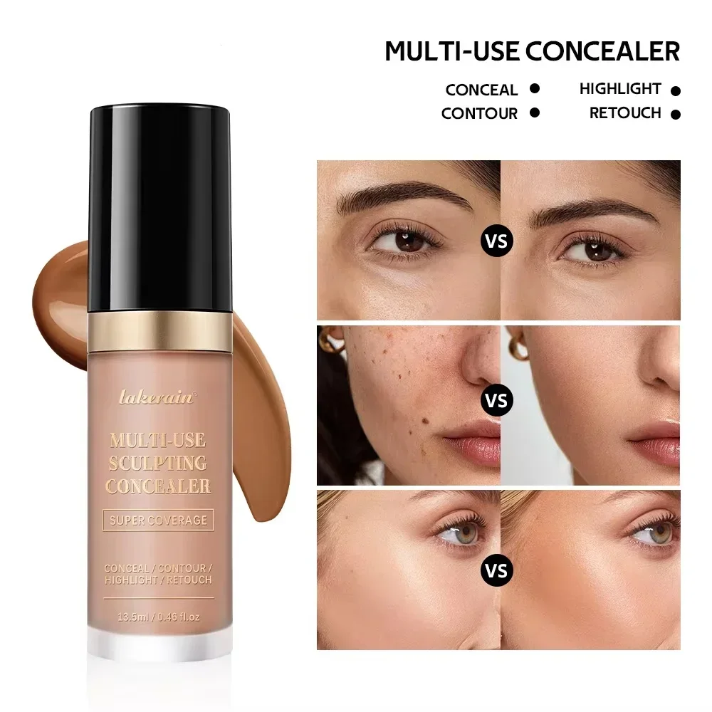 Correcteur liquide imperméable, mat, haute couverture, contrôle de l'huile, fond de teint pour cernes, modification du visage, cosmétiques de contour