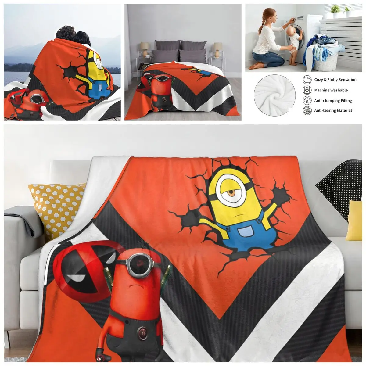 Heros Red Kevin Despicable Me Blanket Fleece Summer Cute Super Warm Throw Blankets For Bedding Rug Piece