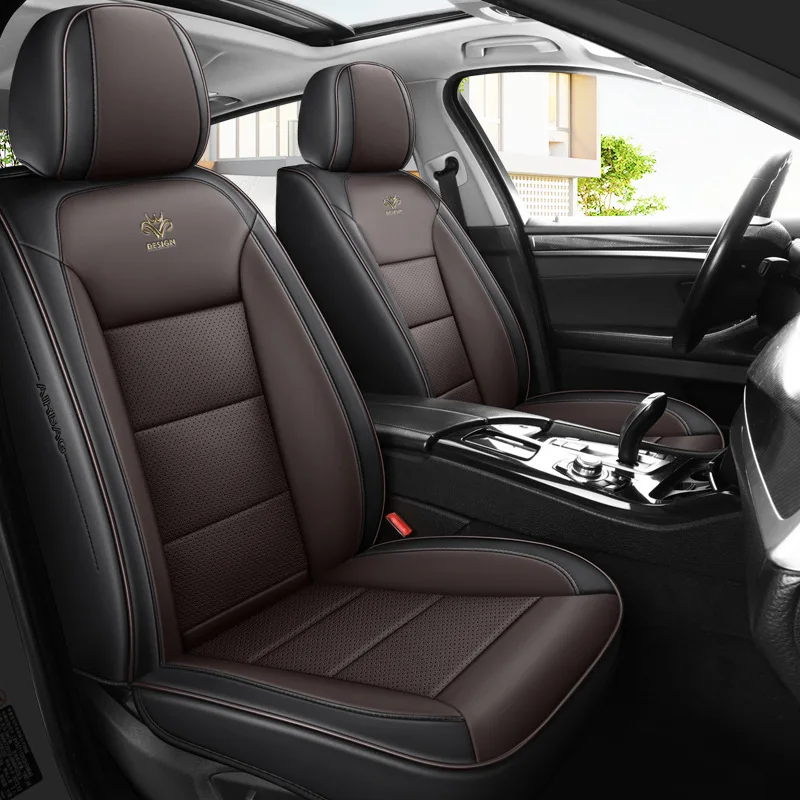 Universal Durable Full Cover Leather Car Seat Covers 5 Seat All Season Stain Resistant for Sedan SUV