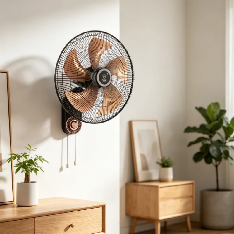 

Wall Mount Fan with Remote Timer Oscillating Quiet Strong Wind Energy Saving Wide Angle High Density Safe Grill for Home Use