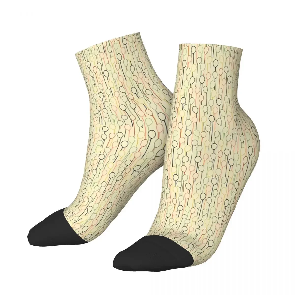 Garden Party Balloons Multicolor Overlap Cream Ankle Socks Male Mens Women Autumn Stockings Hip Hop