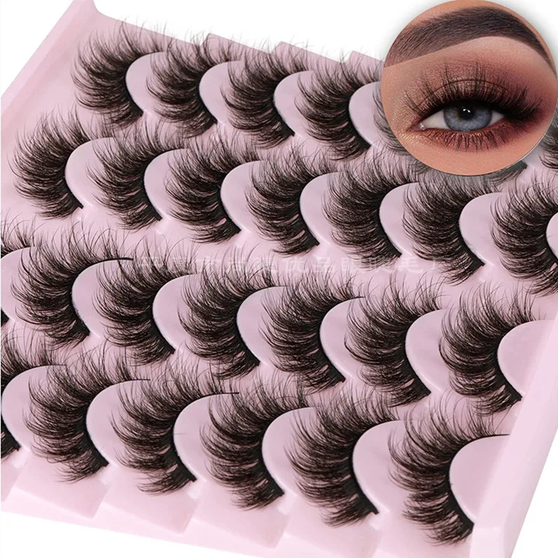 高模倣の立体的なカール、厚く乱雑なつけまつげ - 14ペア、最も魅力的なあなたを演出します