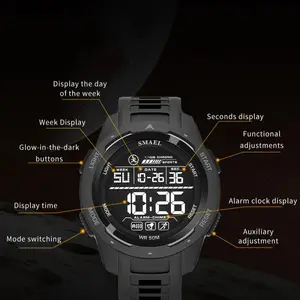 Men's Digital, Electronic, Waterproof Digital Sports Smmael 8 Main Sales Smael Clock - №2