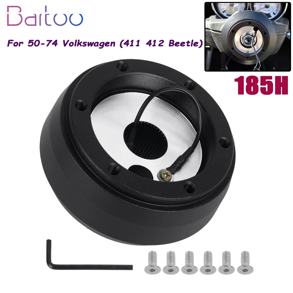 

Bartoo-Quick Release Steering Wheel 185H 6 Bolt Short Hub Adapter Fit For 71-74 Volkswagen 411 412 60-73 Volkswagen Beetle QR071
