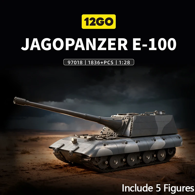 

E-100 Heavy Tank Jagopanzer Military WW2 MOC Army Main Germany Battle Soldiers Building Blocks Bricks Set For Children Boy Gifts