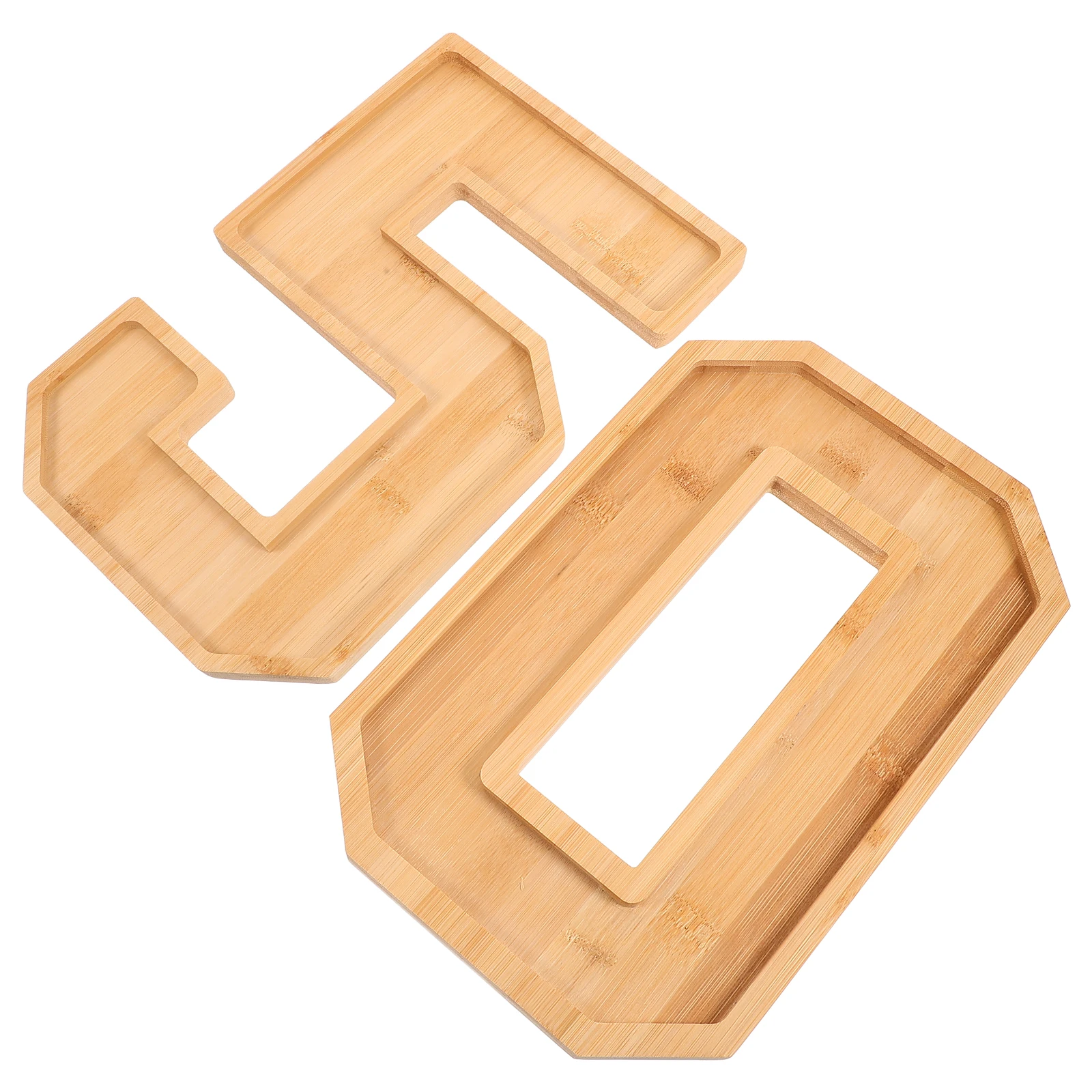 

1 set Wood Number 60 Tray Fillable Large Capacity Party Celebration Snack Storage Serving Trays Charcuterie Board Fruit Plates
