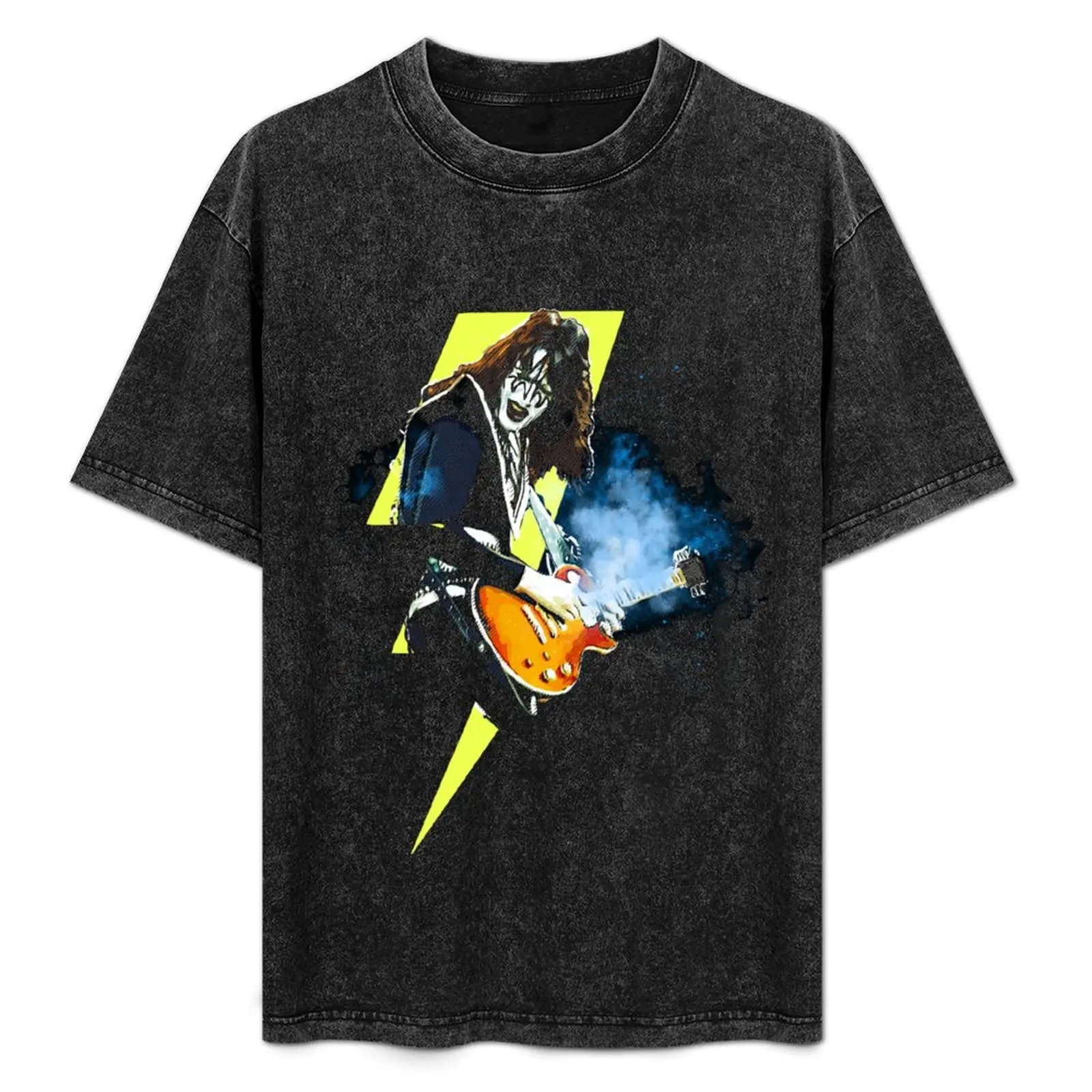 

Футболка KISS Ace Frehley Shock Me, повседневный минималистичный топ с короткими рукавами