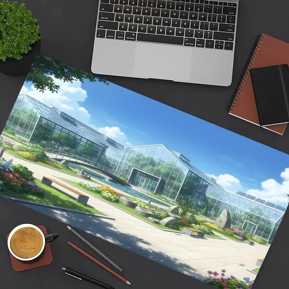 

Ботанический садовый коврик для мыши, большой коврик для компьютерной офисной игры, длинные настольные коврики, XXL, резиновые противоскользящие коврики для клавиатуры с прошитыми краями