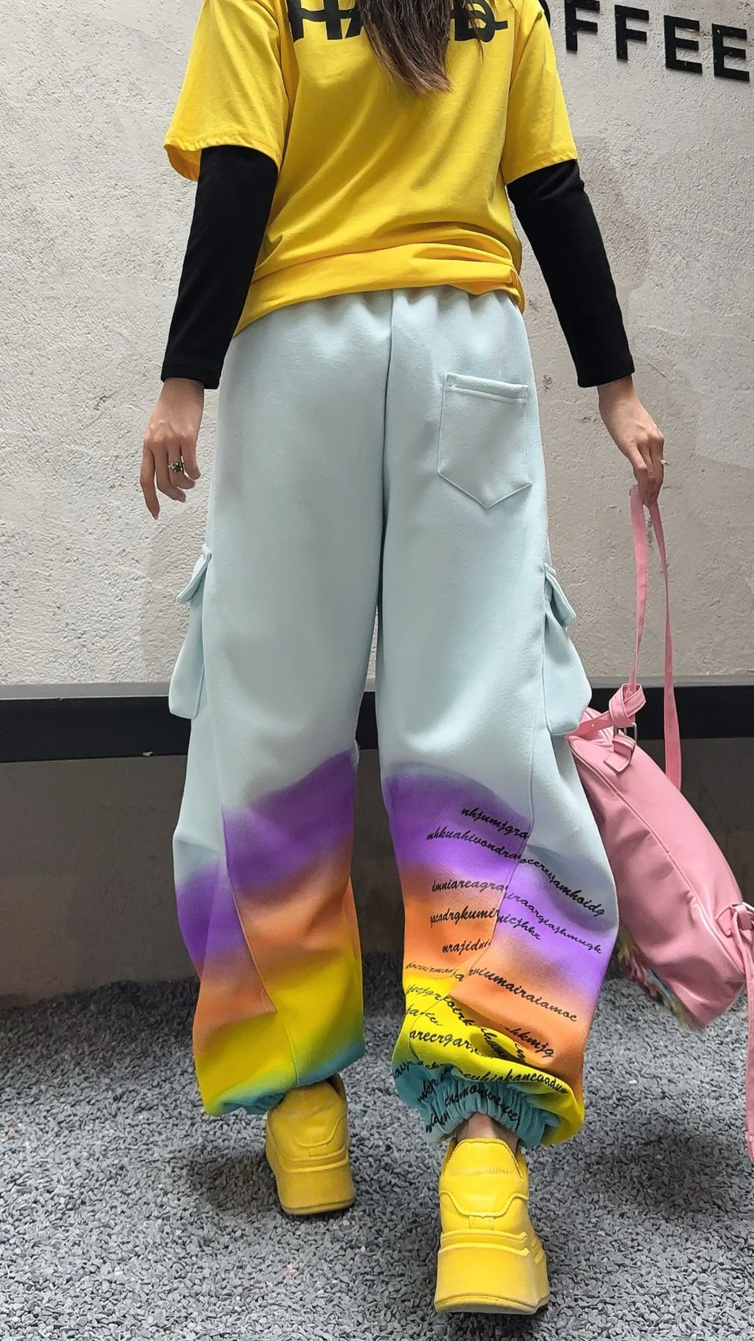 Multicolor Stampa Tasca Pantaloni di Grandi Dimensioni Donna 2025 Autunno Giapponese Coreano Lettera di Moda Pantaloni Harem Abiti Y2k Vestiti Outwear