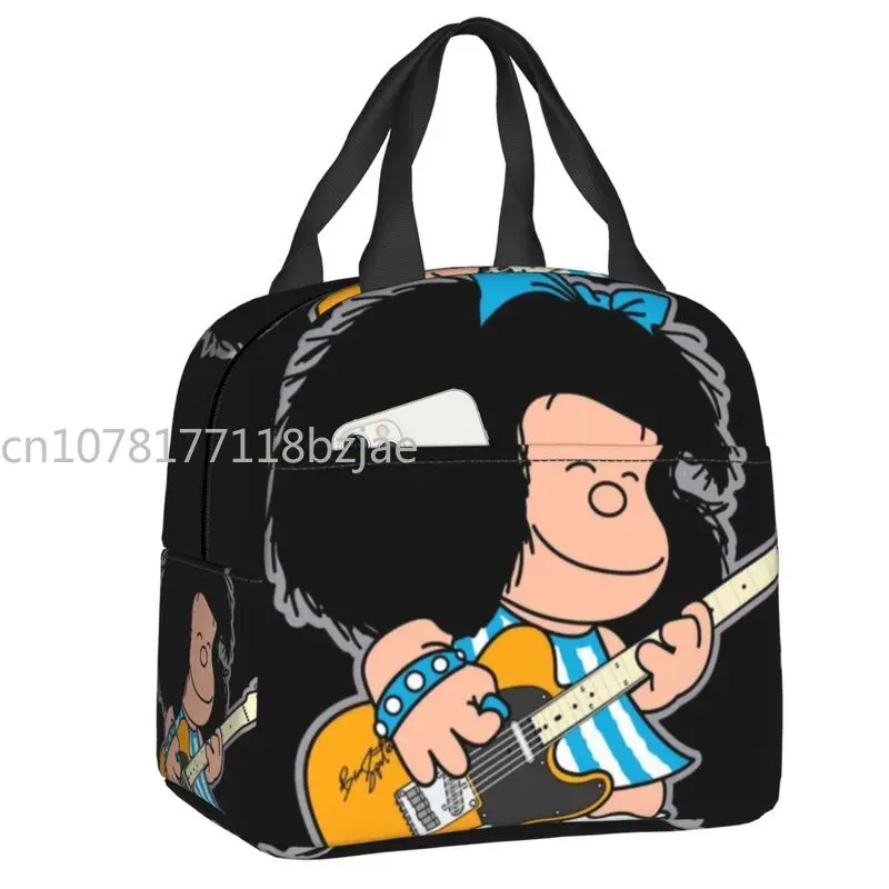 Mafalda Quino Comics Lunch Box Women Cooler Thermal Food Insulated Lunch Bag School Children Student Portable Picnic Tote Bags