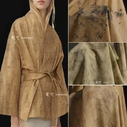 Plant Dyed and Stir Fried Cotton Linen Artistic Retro Pattern Mottled and Vintage Creative Shirt Skirt Clothing Design Fabric