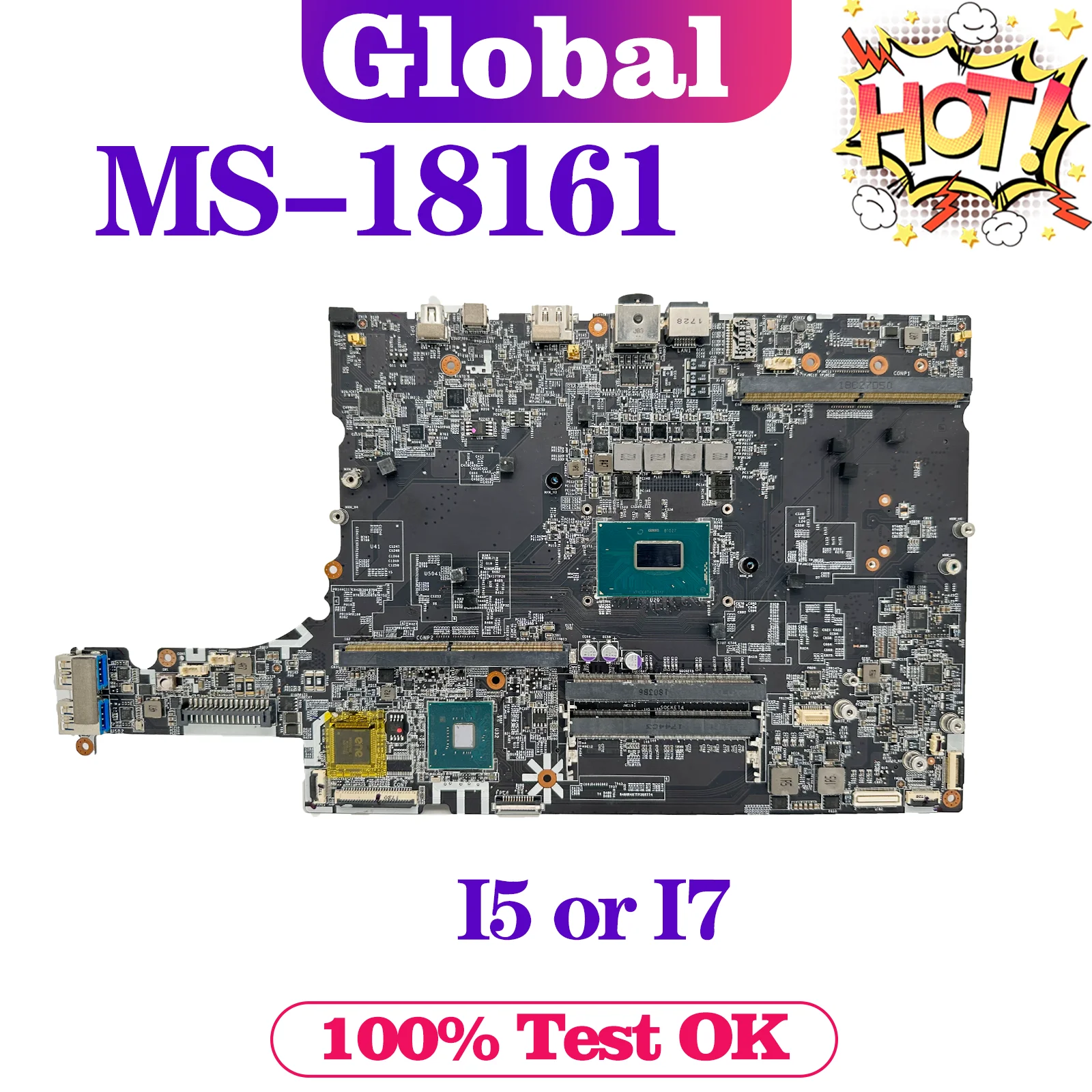 

KEFU Mainboard For MSI MS-18161 GT82 MS-1816 Laptop Motherboard I5 I7 8th Gen VER:1.0 MAIN BOARD 100% TEST OK