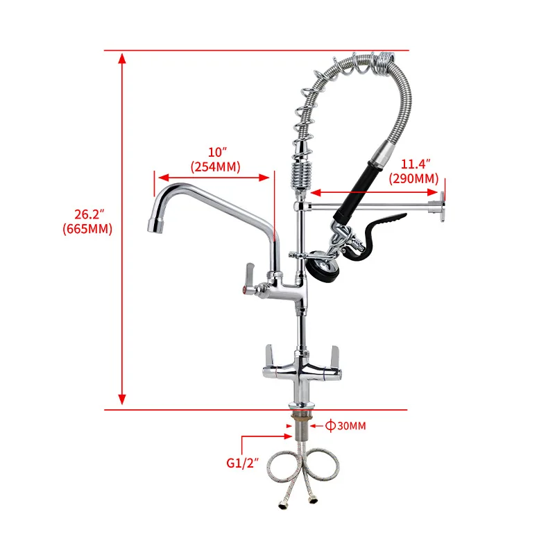 Modern Classic All-Copper Kitchen Faucet Set High-Pressure Hot Cold Rinse Industrial Design Single-Hole Shower Faucet for Home