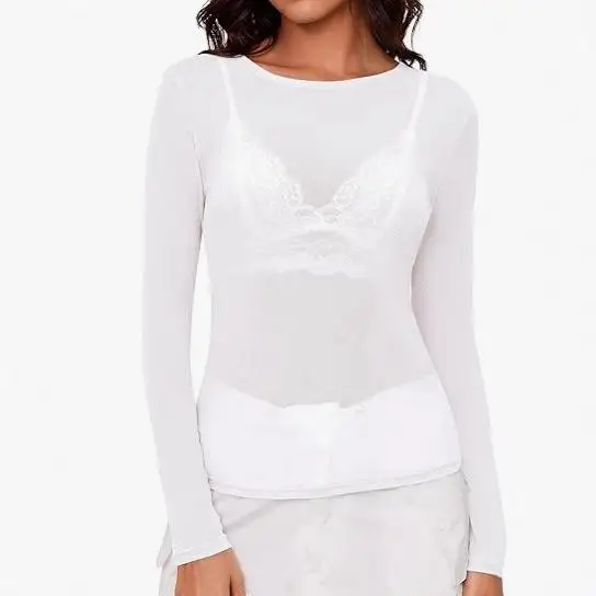 

Breathable Lace Me Women's Base irt Lace Top European Sle Long Sve Nylon Fabric Breathable Summer Women's T-irt