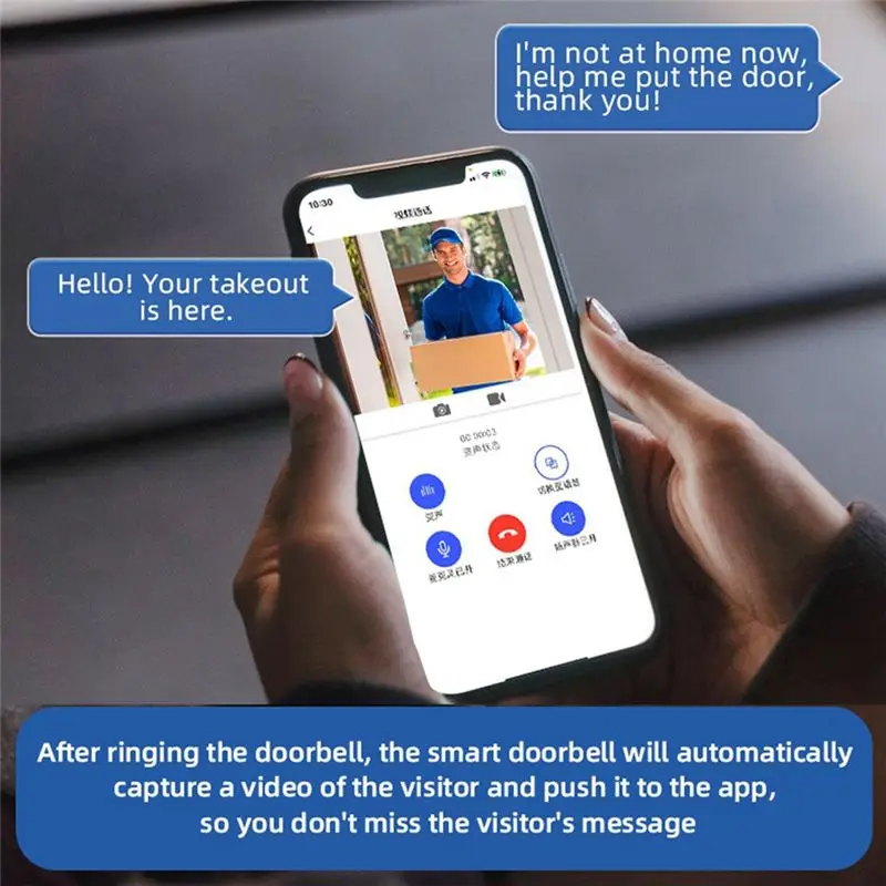 ABLQ Smart WIFI Doorbell Camera With Solar Charging, Waterproof, Night Vision, HD, Two-Way Intercom Voice For Home Security