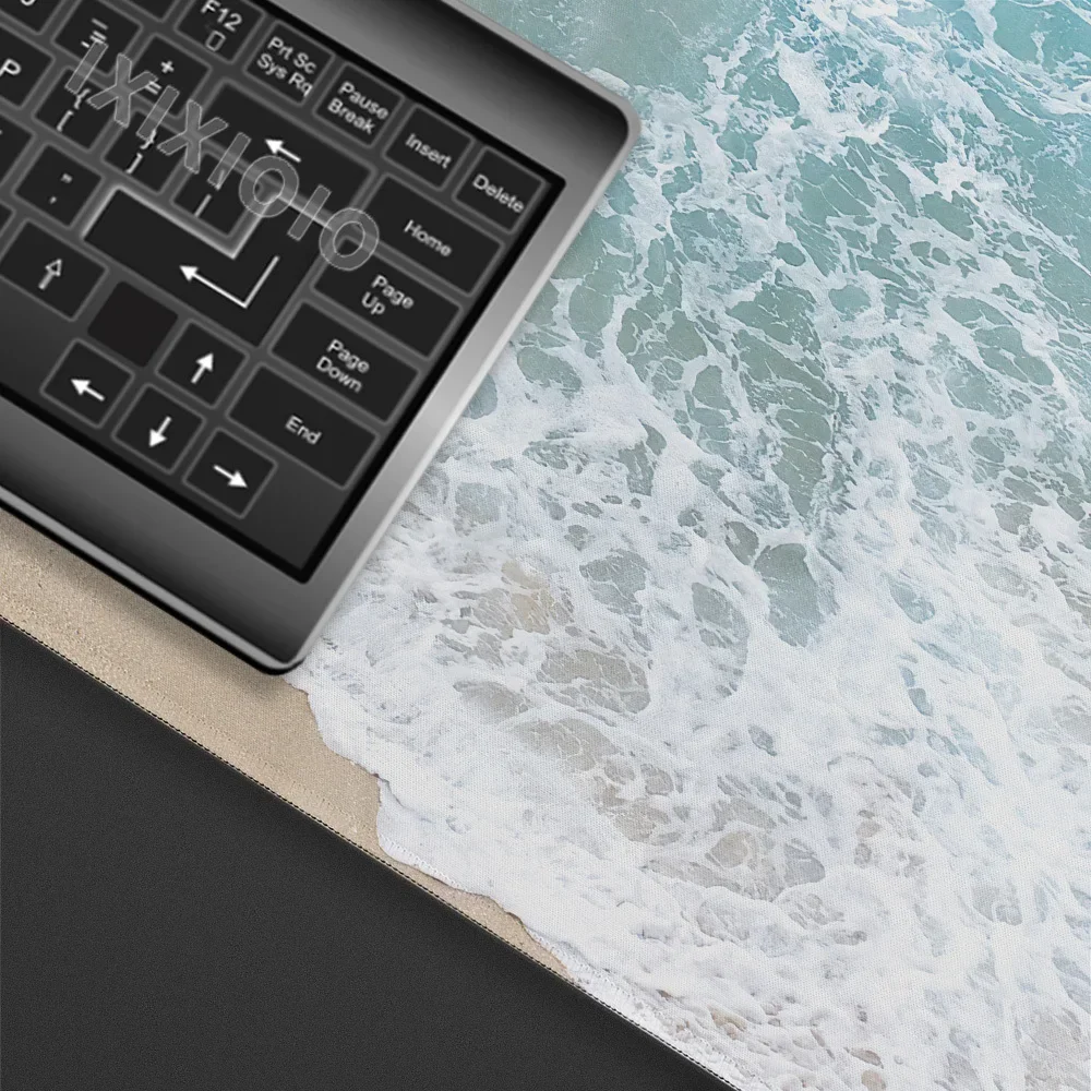 لوحة ماوس ألعاب موجات الشاطئ طباعة الطلب لوحة ماوس منزلية كبيرة XXL Playmat سجادة غير قابلة للانزلاق ملحقات مكتبية ناعمة حصير الماوس #2