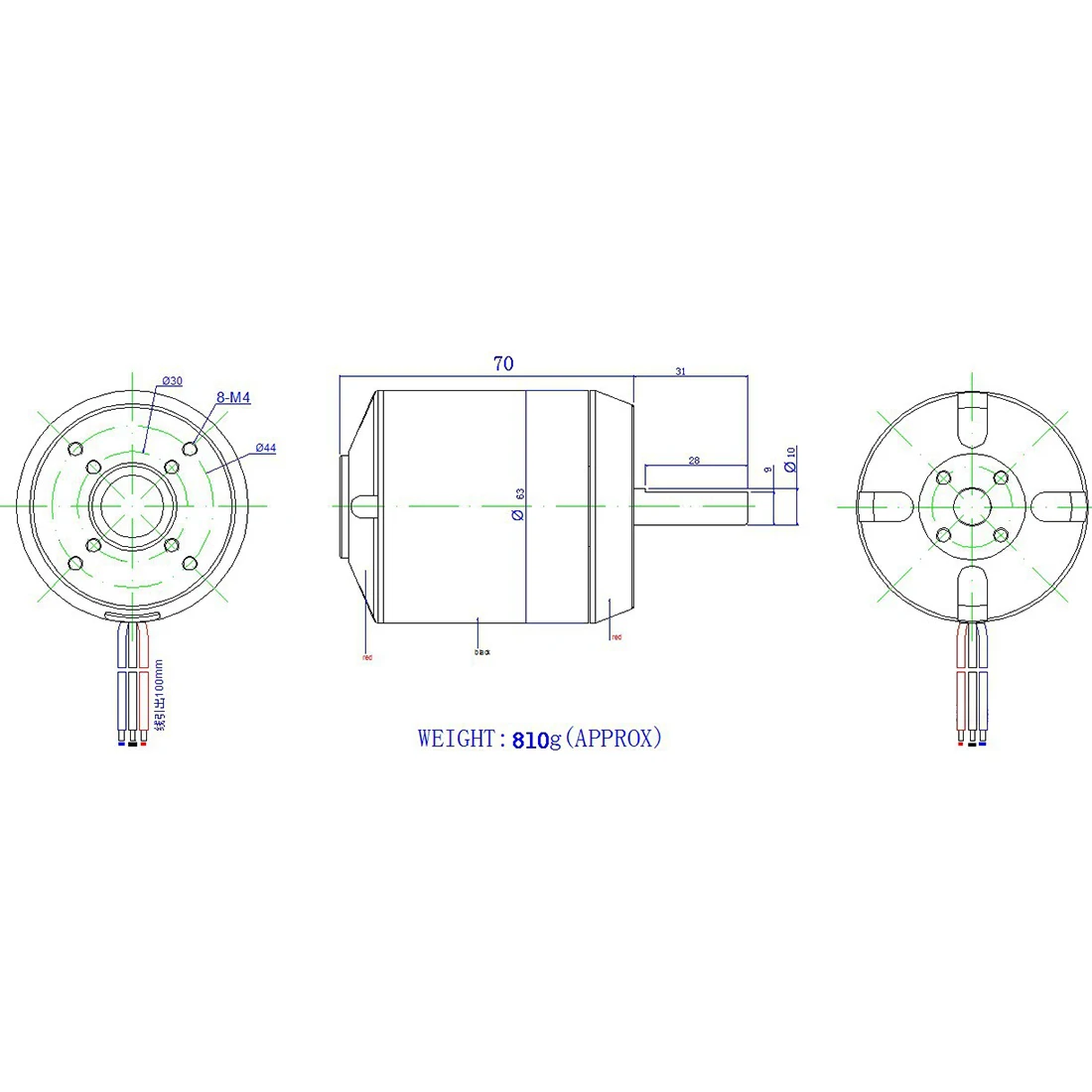 JMT Riemenmotor 6374 170KV 2800W Motor bürstenlos mit Hall-Sensor für DIY Elektro-Skateboard Allrad-Ausgleichsroller – Detail 2