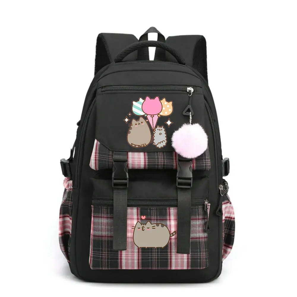 Fat Cat Student School Backpack Cartoon Kawaii Boys Girls Rucksacks College Mochila Teenager Casual Travel Bags