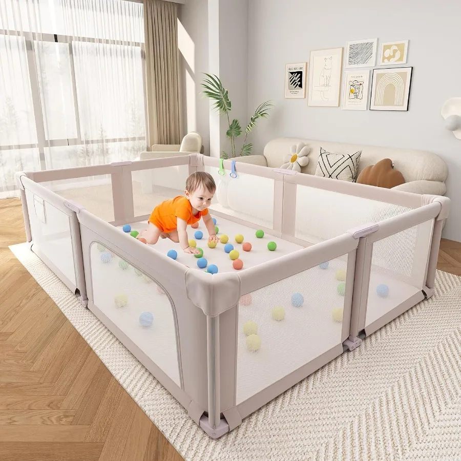 

Складной манеж с ковриком для малышей и малышей. Детская игровая ручка 73 x 61 дюйма для игрового манежа в помещении и на открытом воздухе с мягким дышащим M.