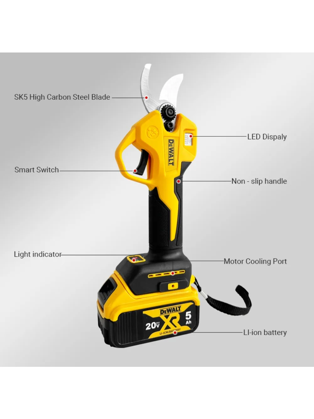 DEWALT 20V Brushless Electric Scissors Cordless Pruning Shears Multifunctional Fruit Tree Branche Cutter Garden Tool  knife