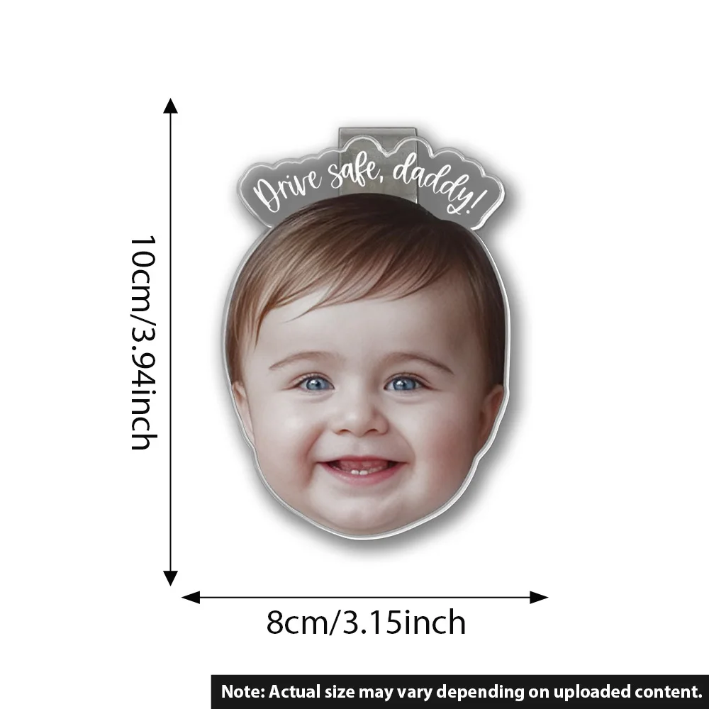 Personalized Fathers Day Gift For Dad, Custom Photo Car Visor Clip, Drive Safe Visor Clip For Dad, Gift For Husband,